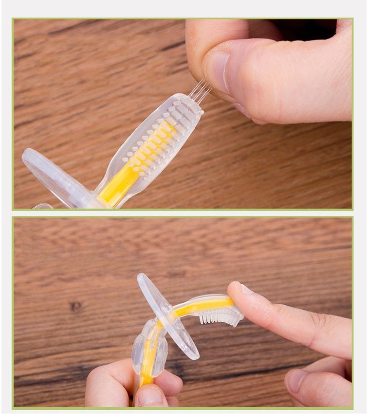 Cepillo Dientes Silicona Bebé - Mordedor Entrenamiento Dental - Huellitas de Vida