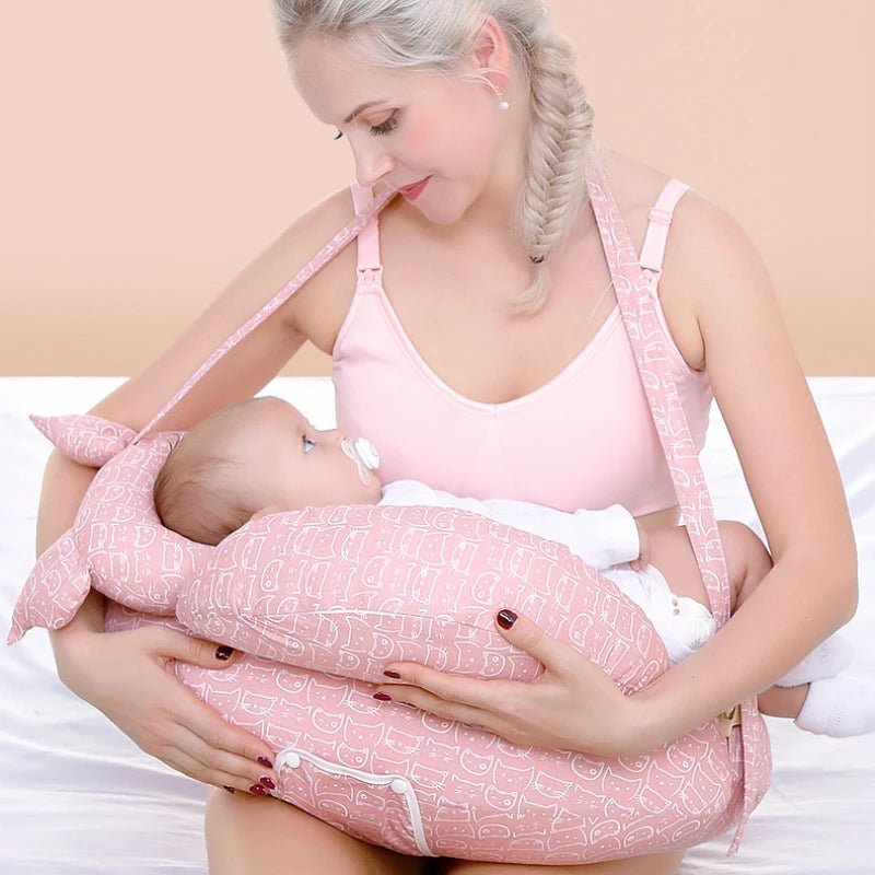 Almohada de Lactancia Multifuncional con Correa - Soporte Total Bebé - Huellitas de Vida