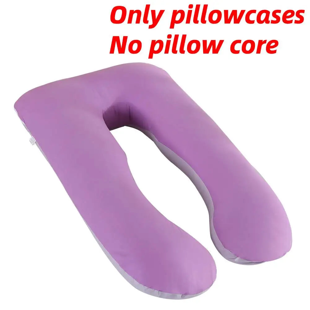 Funda Almohada Embarazo Algodón Puro - Cojín Maternidad Forma U Multifuncional - Huellitas de Vida