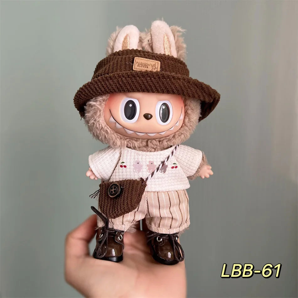 Set de Ropa para Muñeca Labubu 17cm - DIY Accesorios con Sombrero y Zapatos - Huellitas de Vida