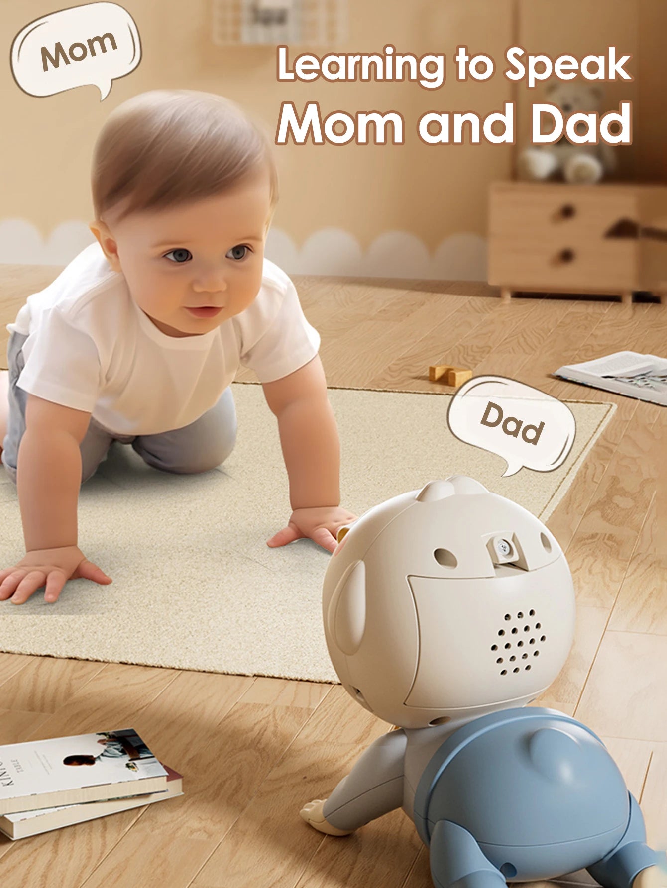 Muñeco Gateador Musical para Bebé 0-1 Años - Estimula Gateo y Desarrollo Motor - Huellitas de Vida