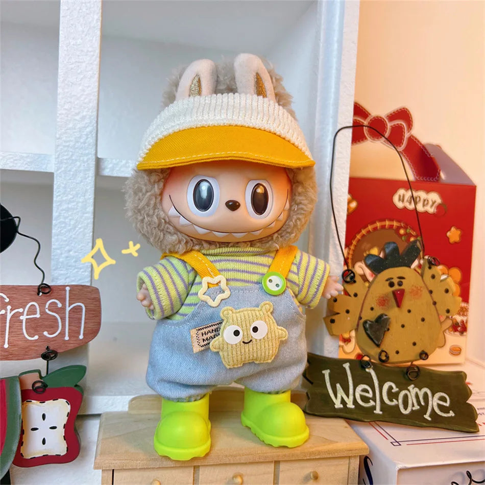 Set de Ropa para Muñeca Labubu 17cm - DIY Accesorios con Sombrero y Zapatos - Huellitas de Vida