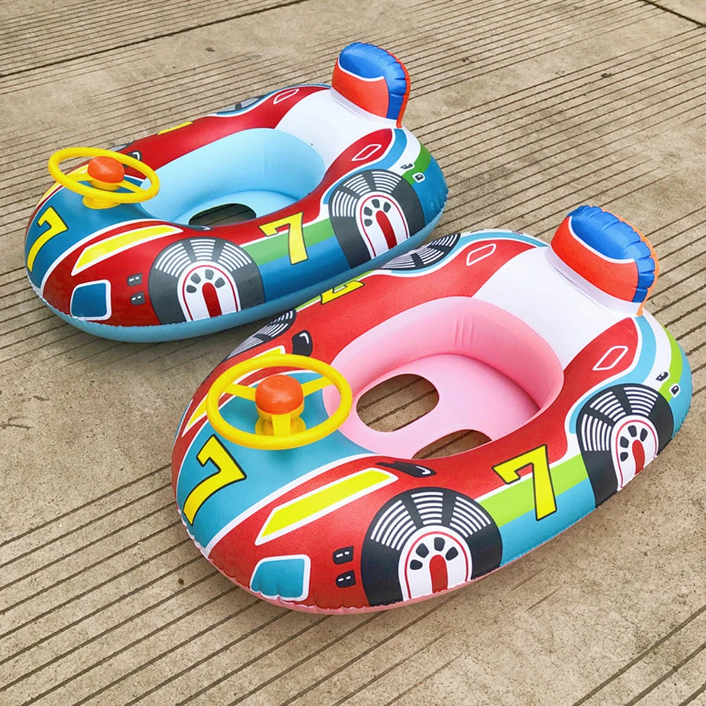 Flotador Bebé Piscina con Sombrilla - Asiento Hinchable Seguridad Natación Juguete Acuático - Huellitas de Vida