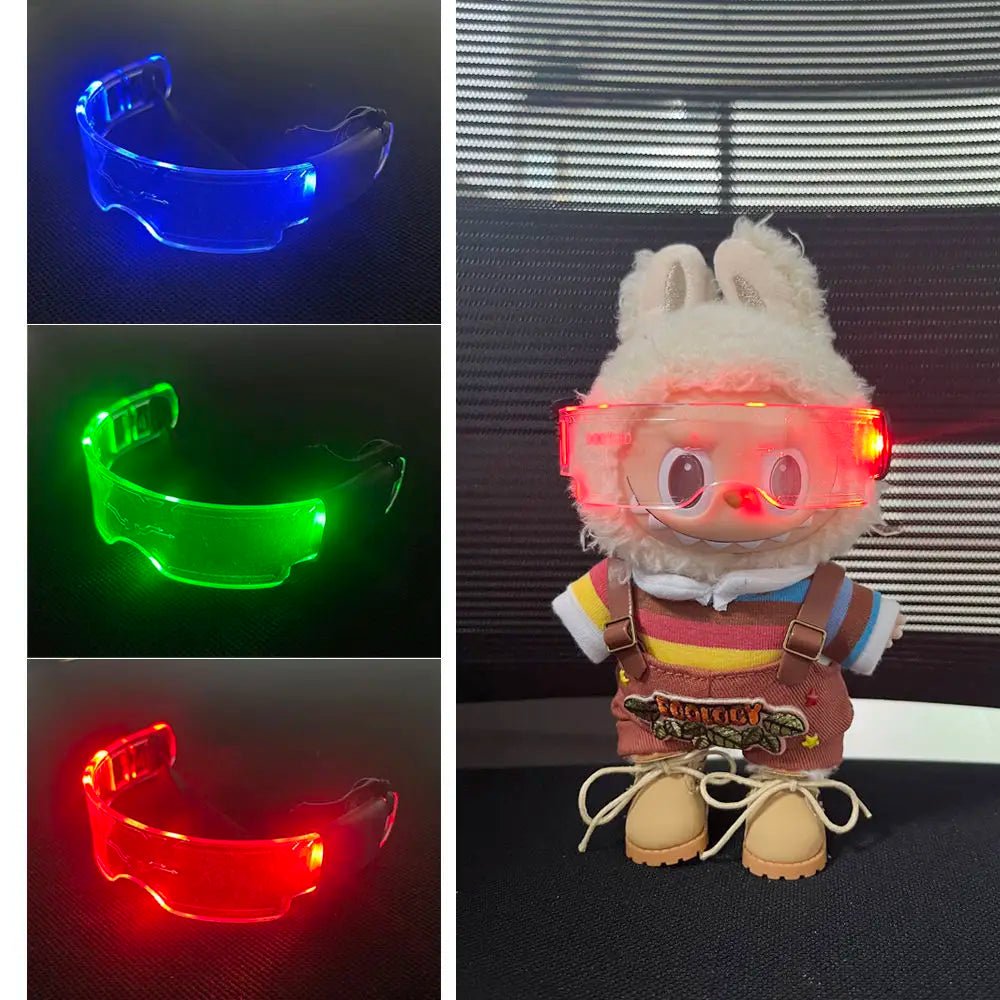 Gafas LED Punk para Labubu - 3 Colores Luminosas Tecnología Futura - Huellitas de Vida
