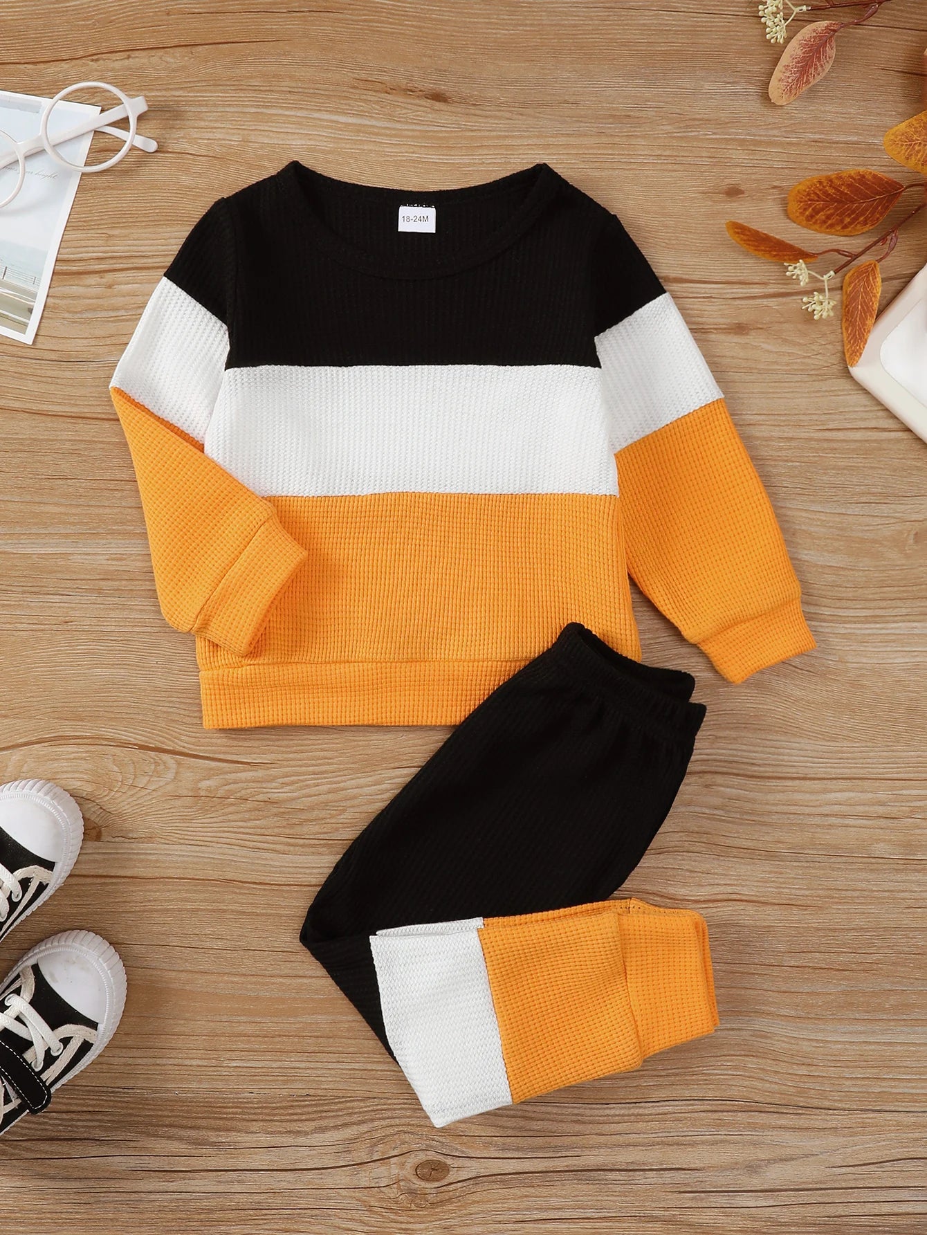 Conjunto Deportivo Niños Bloques Color - Sudadera y Pantalón Primavera Otoño