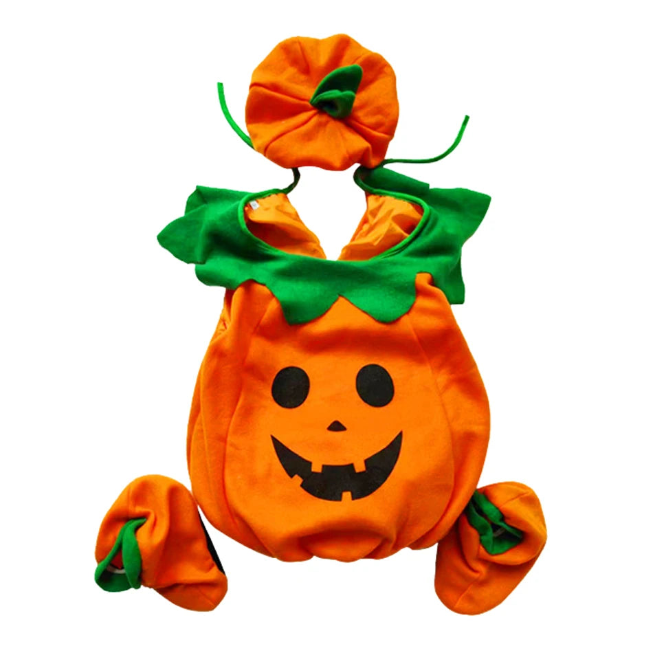 Disfraz Calabaza Niños Halloween - Costume Cosplay con Gorro Fiesta Infantil - Huellitas de Vida