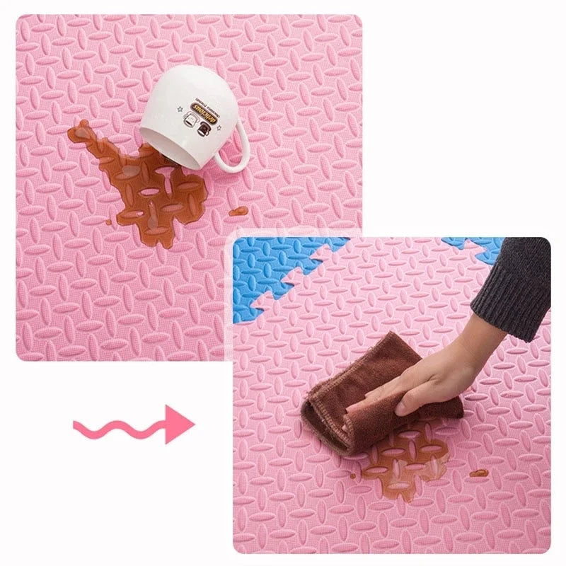 Alfombra Puzzle Foam Bebé 16pcs - Tapete Juegos Suave Entrelazado 30x30cm Área Segura - Huellitas de Vida