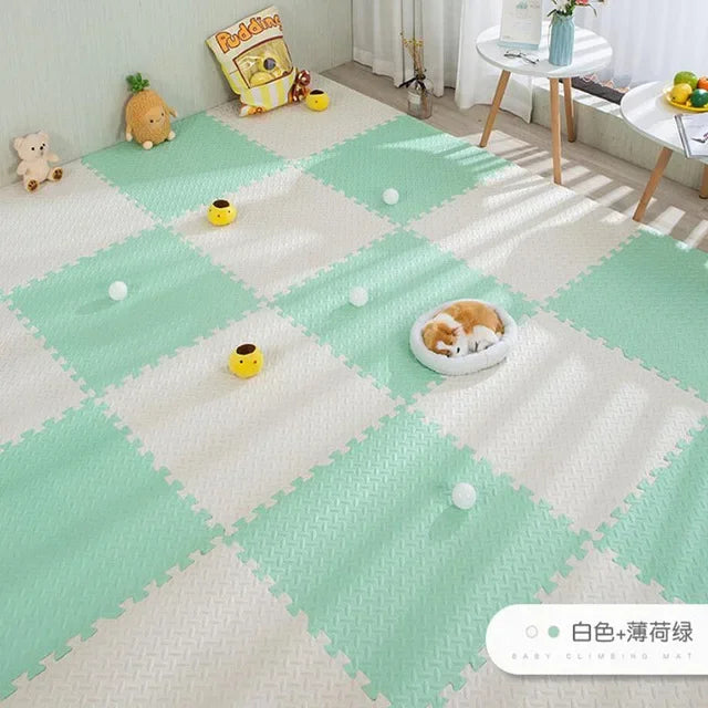 Alfombra Puzzle Foam Bebé 16pcs - Tapete Juegos Suave Entrelazado 30x30cm Área Segura - Huellitas de Vida