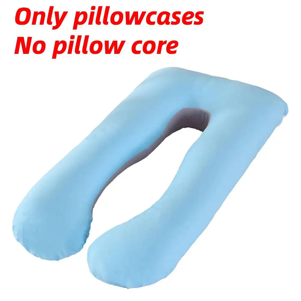Funda Almohada Embarazo Algodón Puro - Cojín Maternidad Forma U Multifuncional - Huellitas de Vida