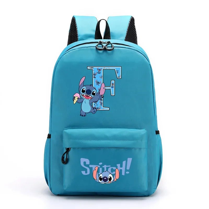 Mochila Disney Stitch para Niños - Letras A-Z Escolar Ligera y Adorable - Huellitas de Vida