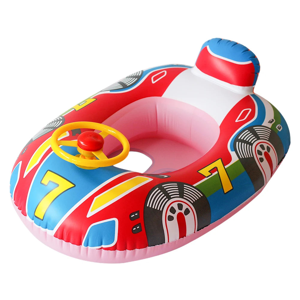 Flotador Bebé Piscina con Sombrilla - Asiento Hinchable Seguridad Natación Juguete Acuático - Huellitas de Vida