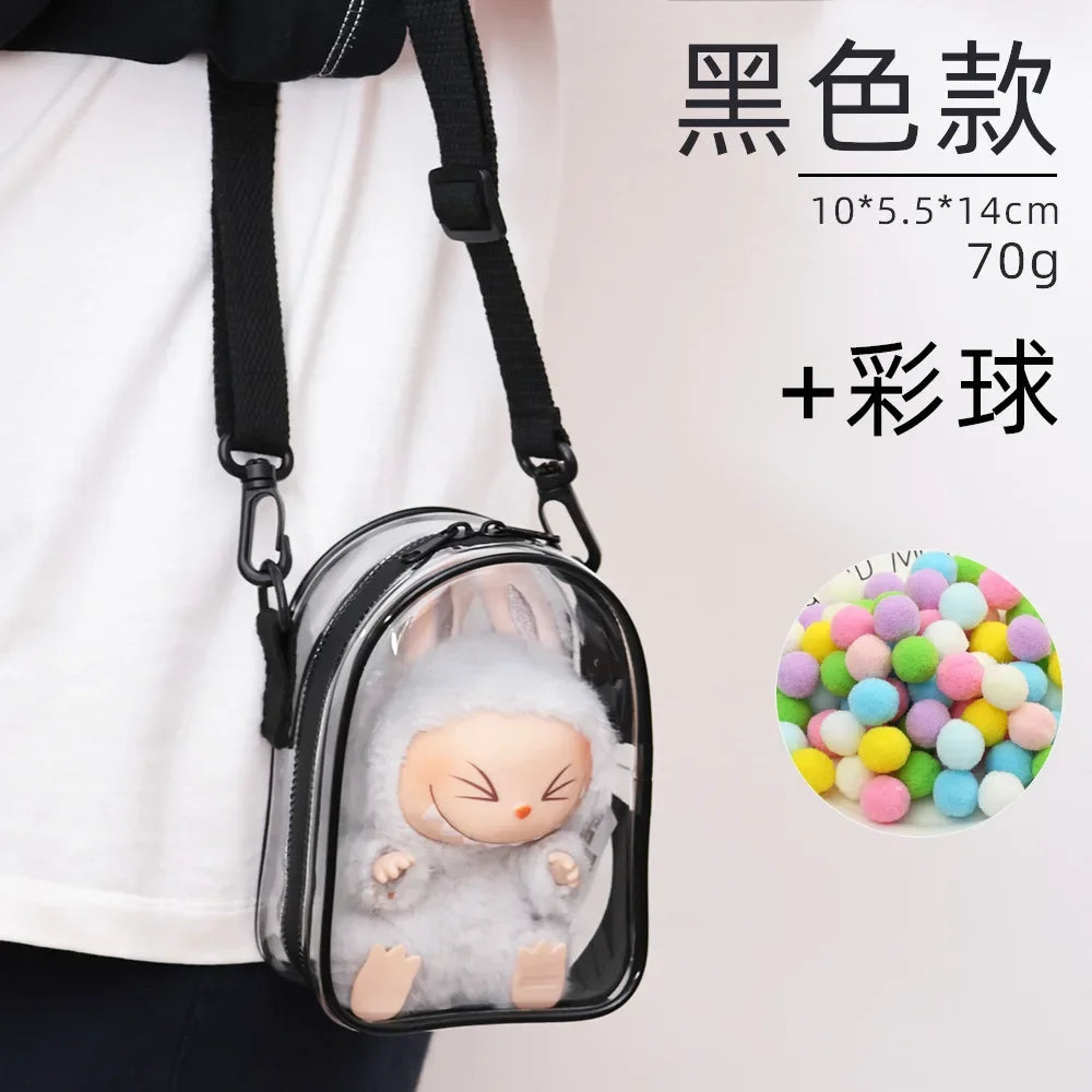 Funda Protectora para Labubu 15cm - PVC Antipolvo Sitting Party - Huellitas de Vida