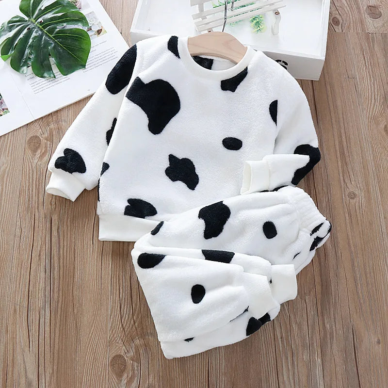 Pijama Franela Bebé Conjunto - Terciopelo Coral Cálido Dibujos Animados 2 Piezas - Huellitas de Vida
