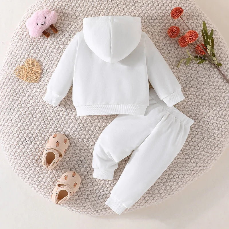 Conjunto Bebé Capucha Letras 3-24 Meses - Sudadera y Pantalón Algodón