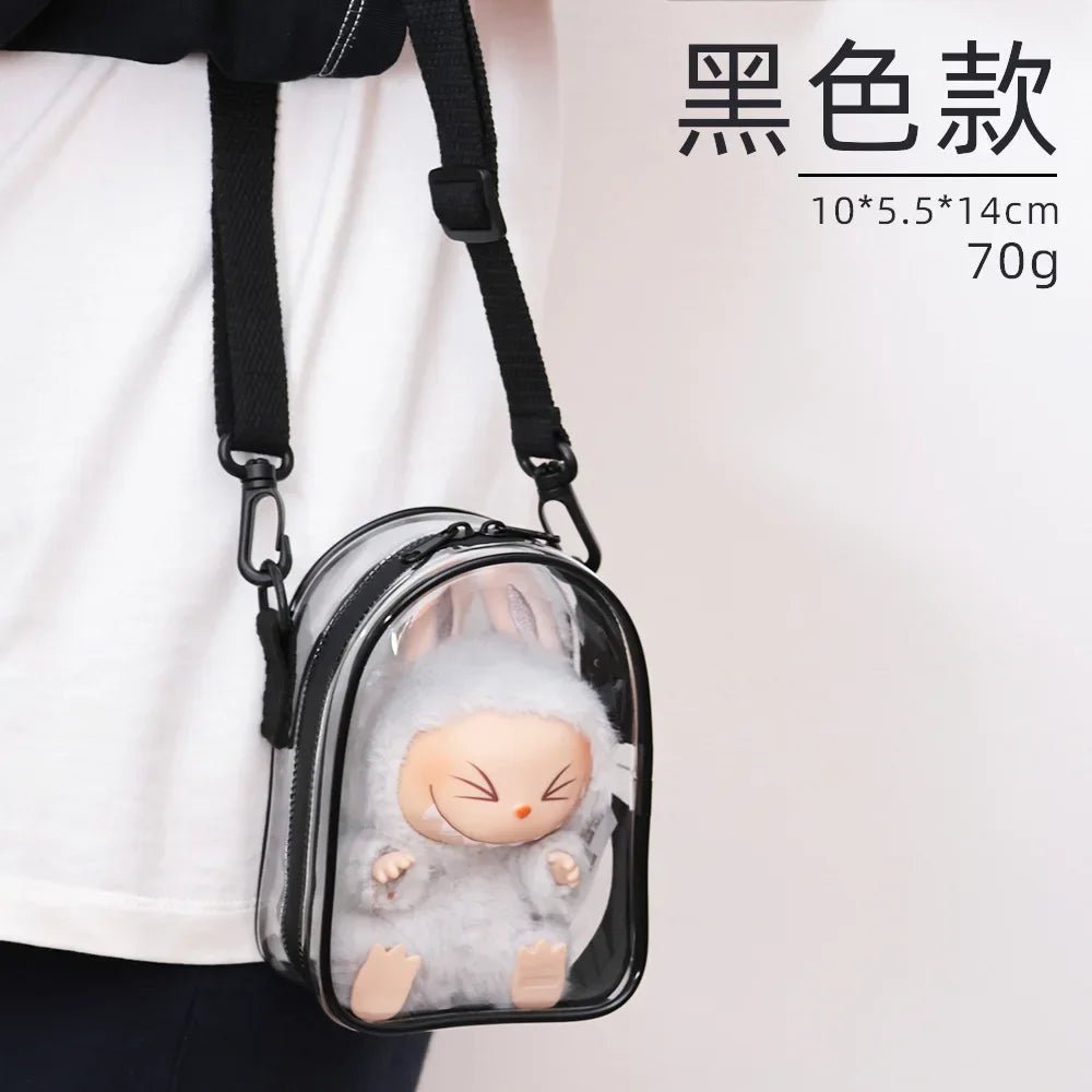 Funda Protectora para Labubu 15cm - PVC Antipolvo Sitting Party - Huellitas de Vida