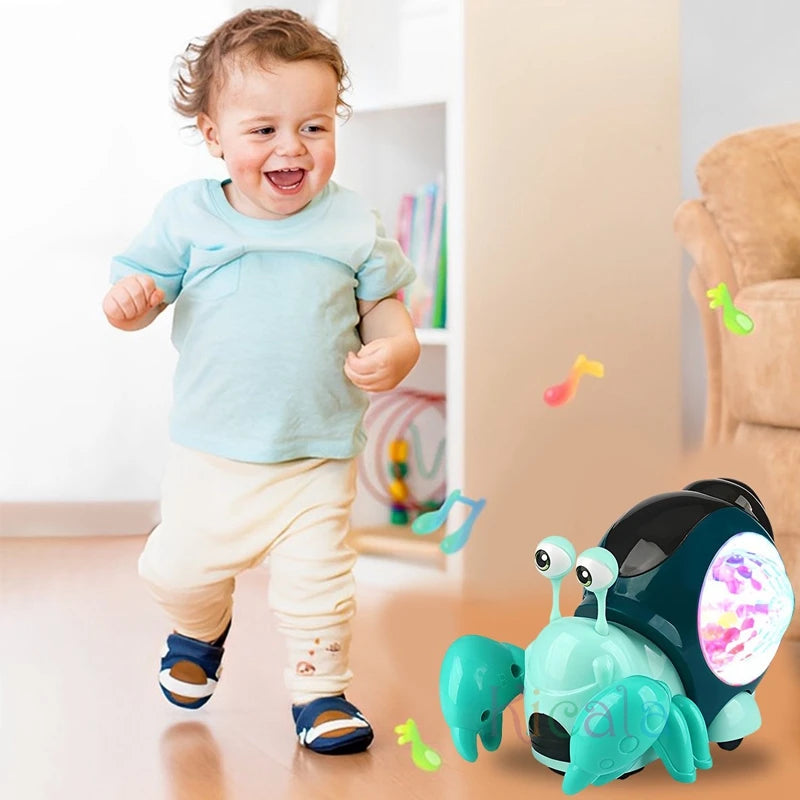 Cangrejo Musical Bebé Gateo 0-12 Meses - Juguete Interactivo Luces Sonidos Estimula Movimiento - Huellitas de Vida