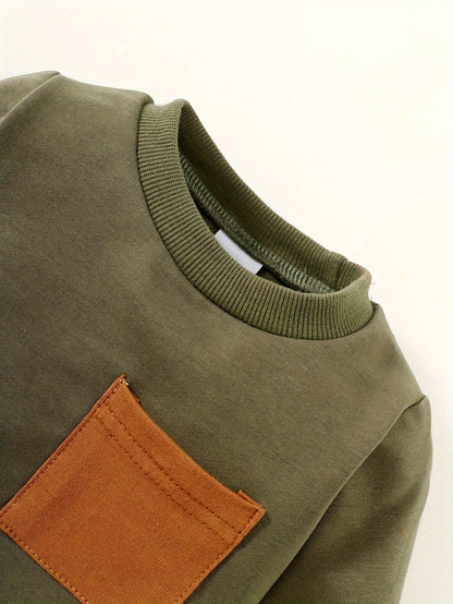 Conjunto Bebé Niño Manga Larga - Sudadera Bolsillo Pantalón Rayas Ropa Cómoda Casual - Huellitas de Vida