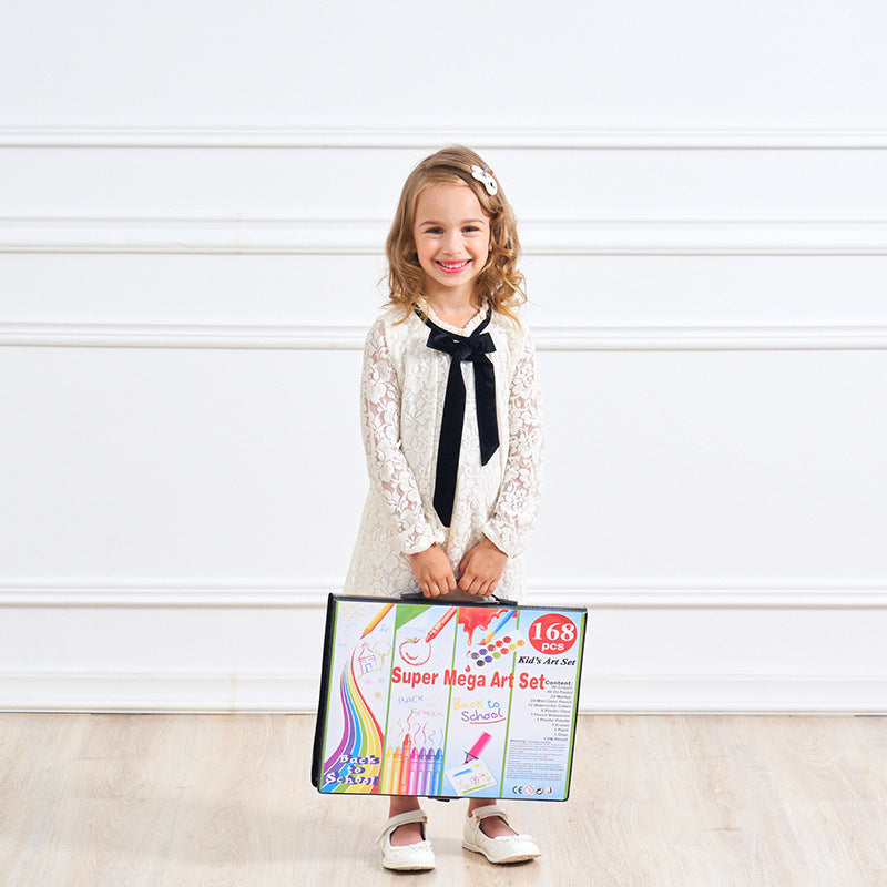 Set Completo Pintura Vuelta al Cole - Kit Artístico con Pinceles y Pasteles - Huellitas de Vida