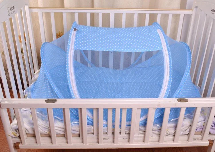 Mosquitero Plegable para Cuna 2 en 1 - Protección Antimosquitos con Almohada - Huellitas de Vida