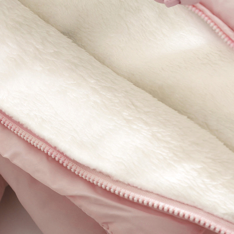 Mono Bebé con Chaqueta y Guantes - Conjunto Invierno Cálido Algodón Manga Larga Beige - Huellitas de Vida