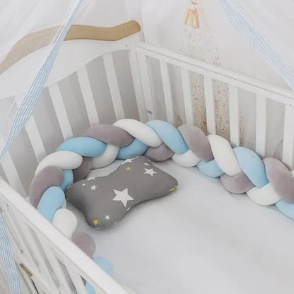 Protector Cuna Bebé Anti-Golpes - Trenza Suave Seguridad Infantil - Huellitas de Vida