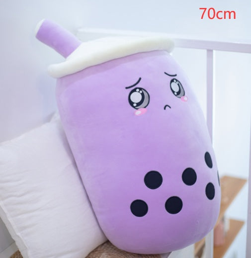 Peluche Té de Burbujas Fresa - Cojín Suave Boba Tea para Niños | Huellitas de Vida - Huellitas de Vida