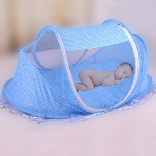Mosquitero Plegable para Cuna 2 en 1 - Protección Antimosquitos con Almohada - Huellitas de Vida