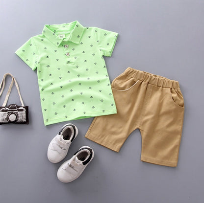 Conjunto Infantil Ancla - Ropa Verano Niño Manga Corta Cómoda - Huellitas de Vida