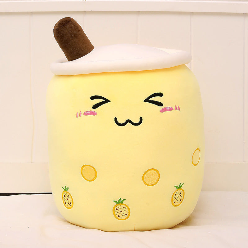Peluche Té de Burbujas Fresa - Cojín Suave Boba Tea para Niños | Huellitas de Vida - Huellitas de Vida