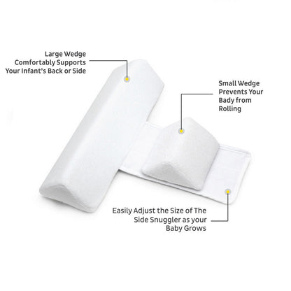 Almohada Posicionadora Bebé - Cojín Lateral Descanso Seguro Recién Nacido - Huellitas de Vida