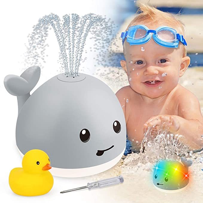 Juguete de Baño Ballena con Luces LED y Música - Rocía Agua y Flota - Huellitas de Vida