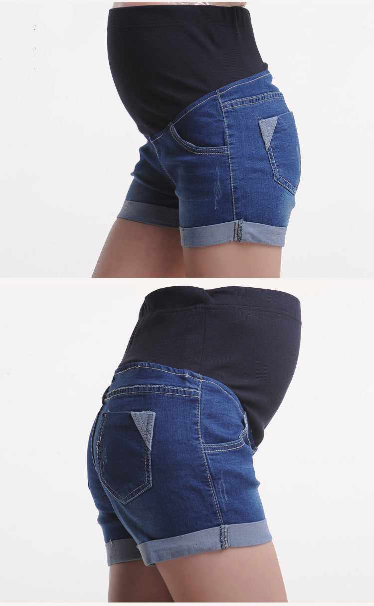 Shorts Mezclilla Maternidad - Pantalón Corto Embarazo Cómodo - Huellitas de Vida