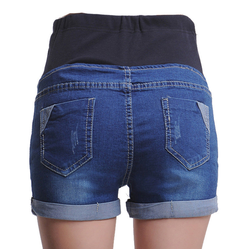 Shorts Mezclilla Maternidad - Pantalón Corto Embarazo Cómodo - Huellitas de Vida
