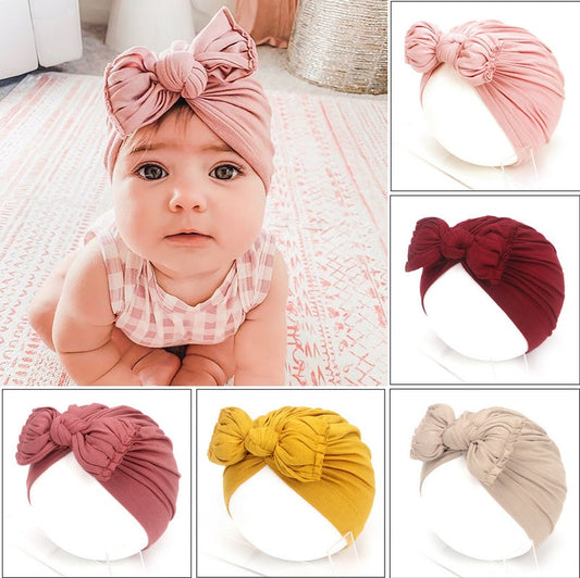 Turbante Bebé con Lazo - Diadema Suave Algodón para Recién Nacido - Huellitas de Vida
