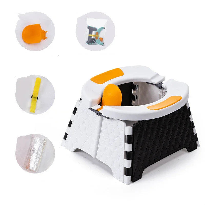 Orinal Portátil Plegable Bebé - Entrenamiento Baño Viajes Cómodo - Huellitas de Vida