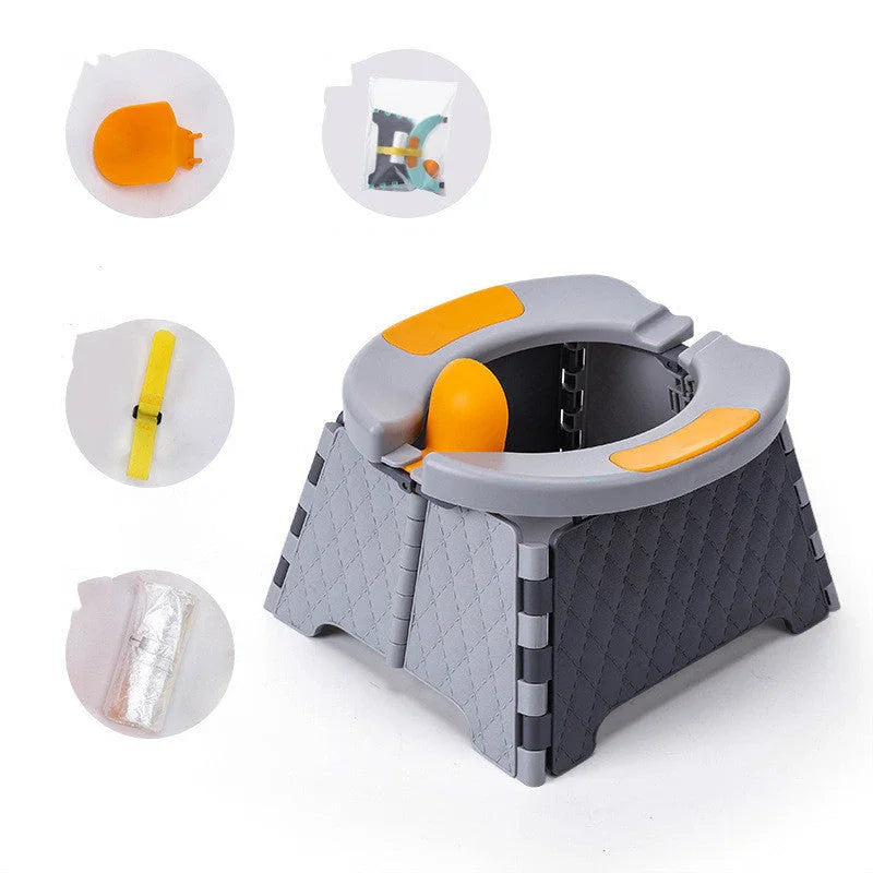 Orinal Portátil Plegable Bebé - Entrenamiento Baño Viajes Cómodo - Huellitas de Vida