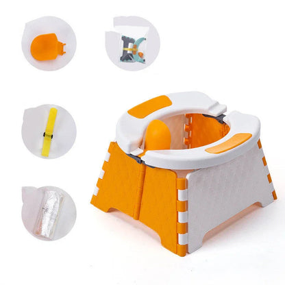 Orinal Portátil Plegable Bebé - Entrenamiento Baño Viajes Cómodo - Huellitas de Vida