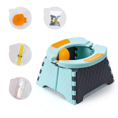 Orinal Portátil Plegable Bebé - Entrenamiento Baño Viajes Cómodo - Huellitas de Vida