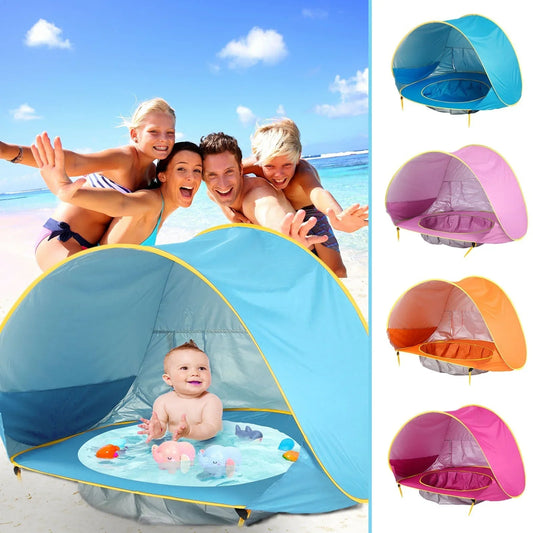 Mini Piscina Portátil Bebés con Protección UV 50+ - Juego Seguro - Huellitas de Vida