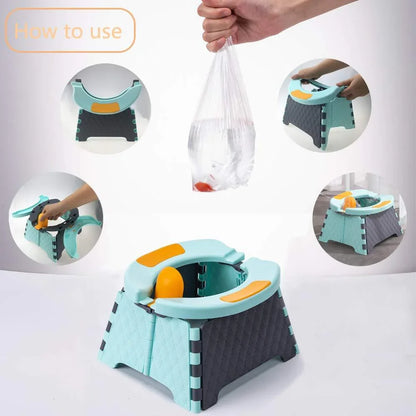 Orinal Portátil Plegable Bebé - Entrenamiento Baño Viajes Cómodo - Huellitas de Vida