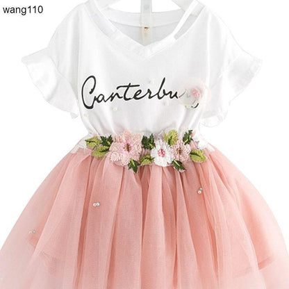 Conjunto Verano Niñas - Camiseta y Pantalón Cómodo 2 Piezas - Huellitas de Vida