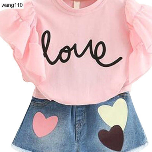 Conjunto Verano Niñas - Camiseta y Pantalón Cómodo 2 Piezas - Huellitas de Vida
