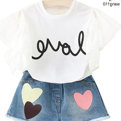 Conjunto Verano Niñas - Camiseta y Pantalón Cómodo 2 Piezas - Huellitas de Vida