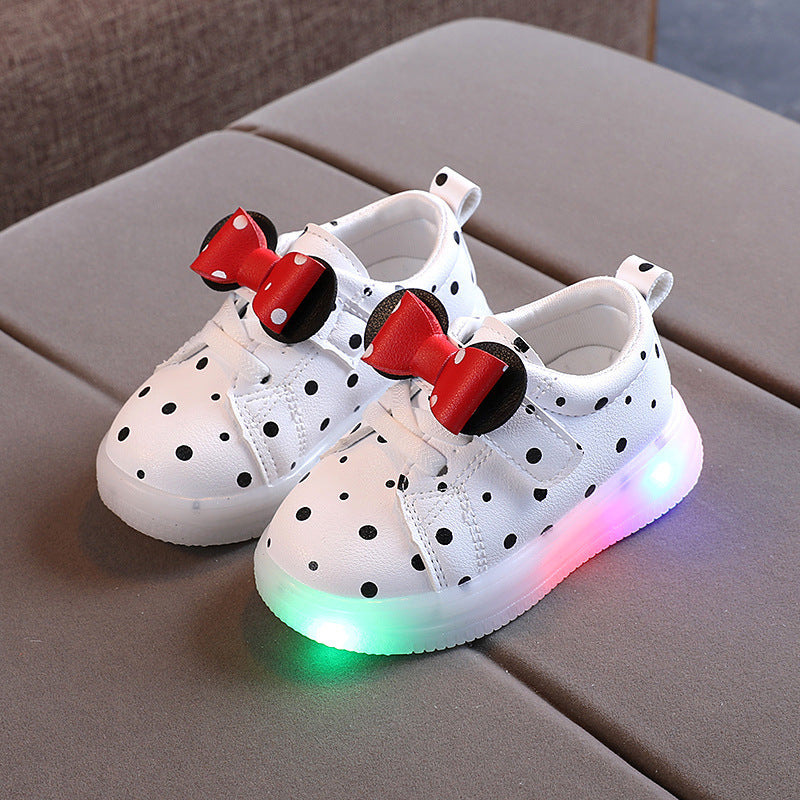 Zapatos LED Niñas - Calzado Luces Moño Transpirable Divertido - Huellitas de Vida