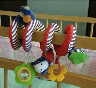 Sonajero Colgante Bebé - Juguete Peluche Conejo Oso Cochecito - Huellitas de Vida