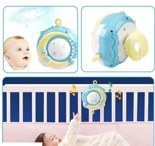 Móvil Musical para Cuna con Proyección – Juguete Estimulante para Bebés - Huellitas de Vida