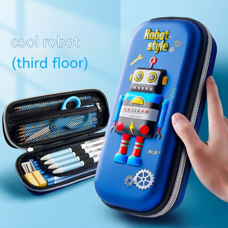 Estuche Escolar 3D Gran Capacidad Vuelta al Cole - Organizador Cartoon para Niños - Huellitas de Vida