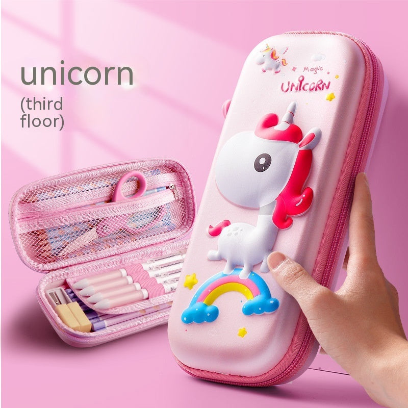 Estuche Escolar 3D Gran Capacidad Vuelta al Cole - Organizador Cartoon para Niños - Huellitas de Vida