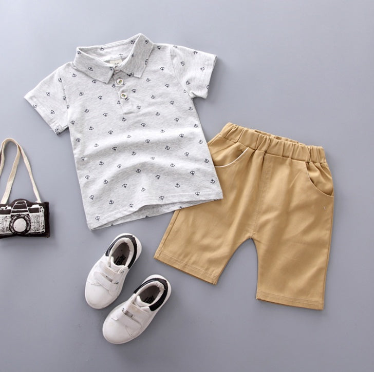 Conjunto Infantil Ancla - Ropa Verano Niño Manga Corta Cómoda - Huellitas de Vida