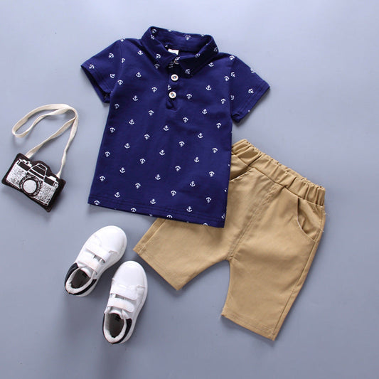 Conjunto Infantil Ancla - Ropa Verano Niño Manga Corta Cómoda - Huellitas de Vida